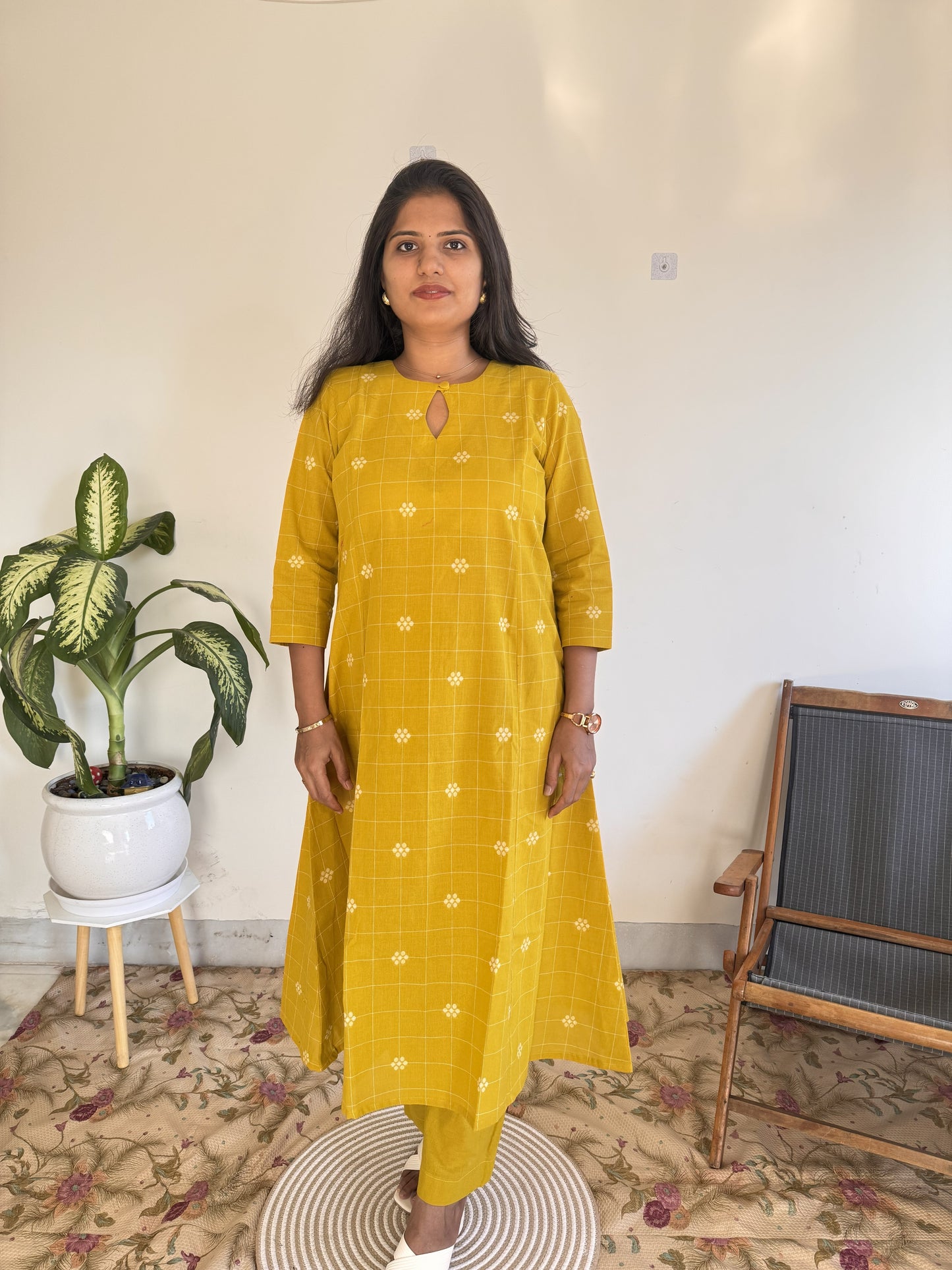 Mustard Check Co-ord Set