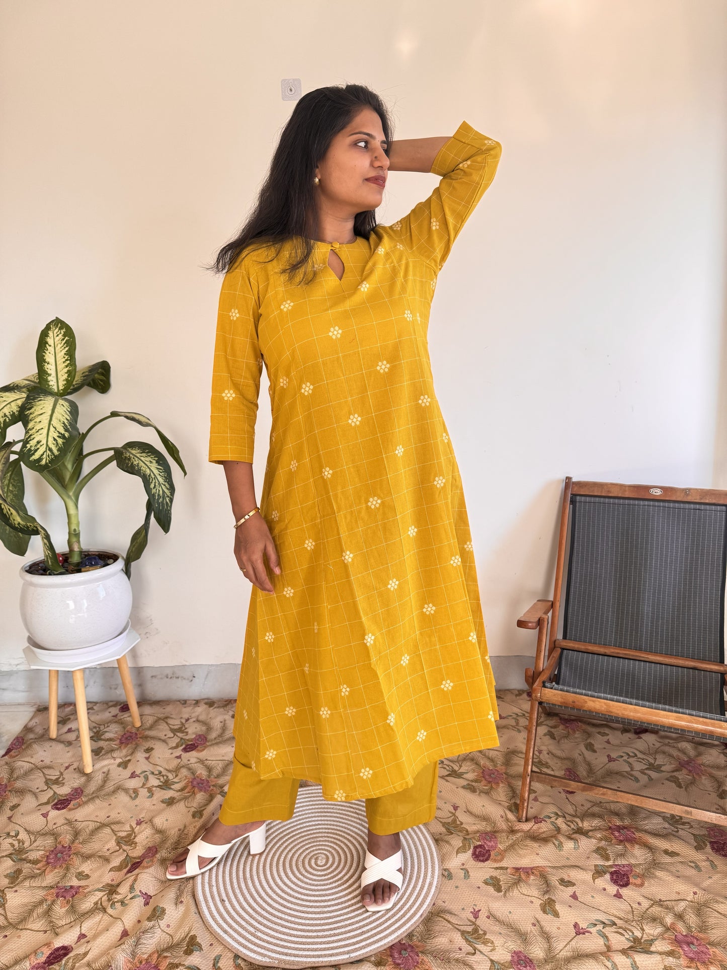 Mustard Check Co-ord Set