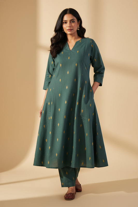 Teal Motif Co-Ord Set